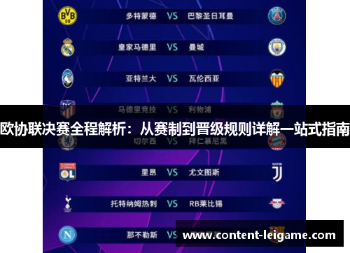 欧协联决赛全程解析:从赛制到晋级规则详解一站式指南 欧协联决赛全程解析:从赛制到晋级规则详解一站式指南